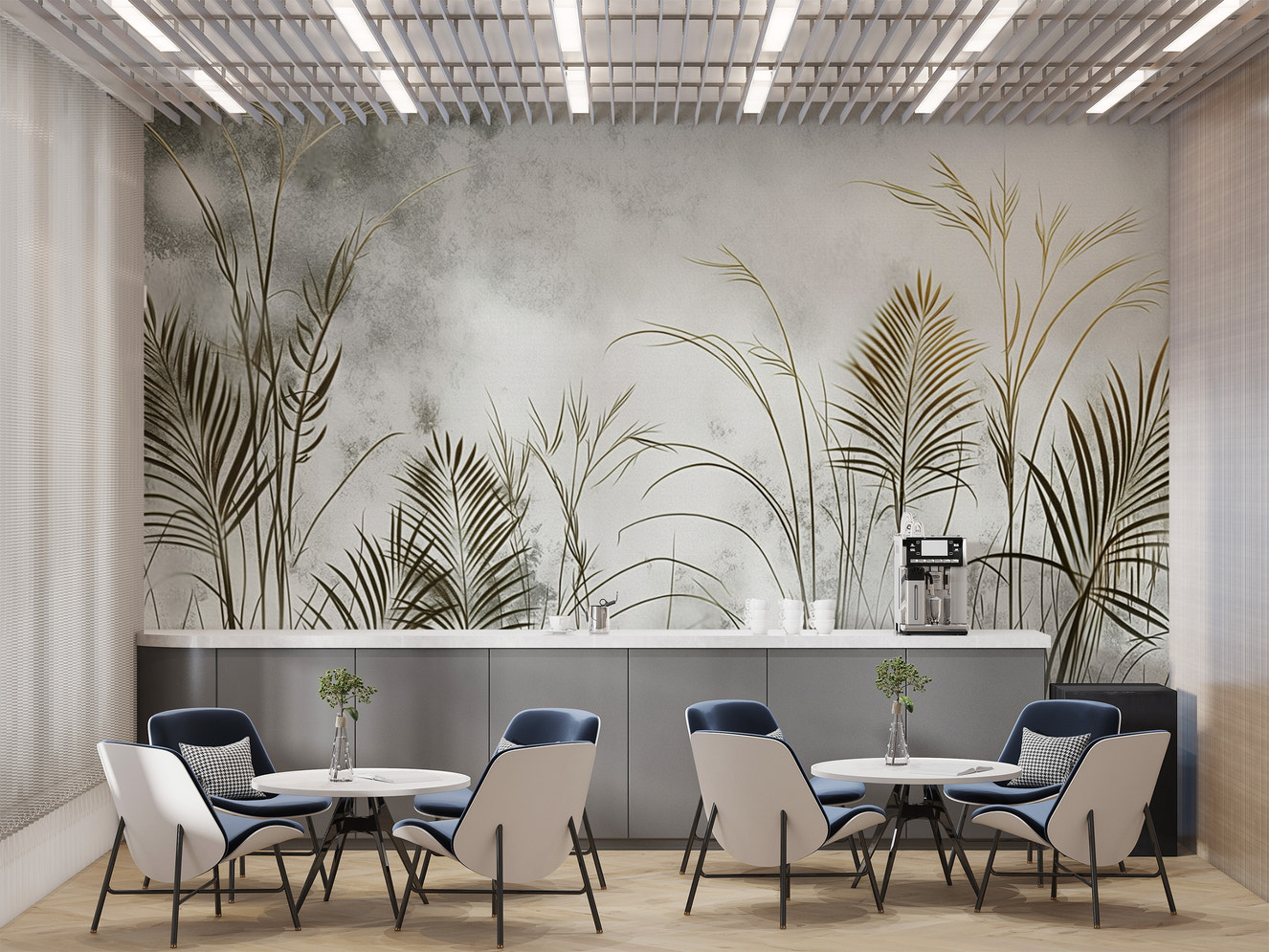 Botanical Gold Leaves Wall Mural