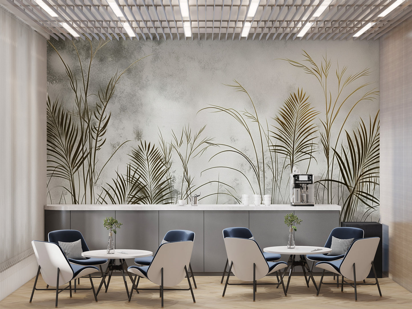 Botanical Gold Leaves Wall Mural