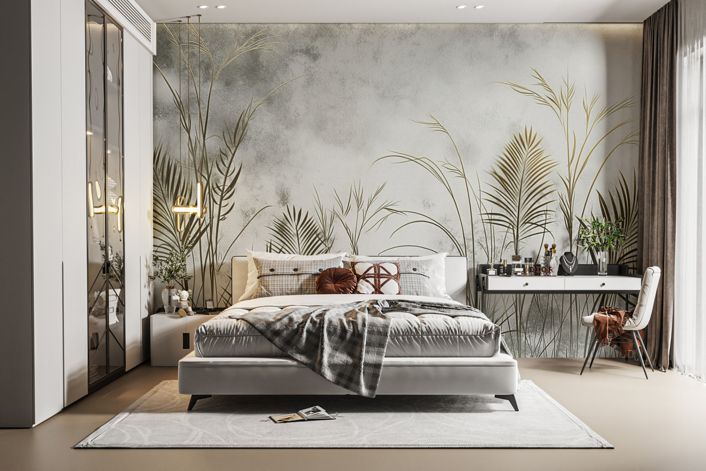 Botanical Gold Leaves Wall Mural