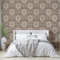 Sophisticated mocha wallpaper with fine details

