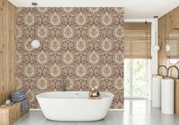 Subtle mocha paisley design for elegant walls

