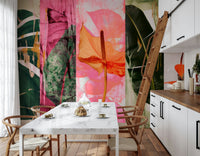 A serene abstract flower wall mural for your decor.

