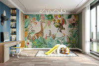 Jungle and savanna mural wallpaper

