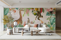 Hand-painted safari wallpaper design

