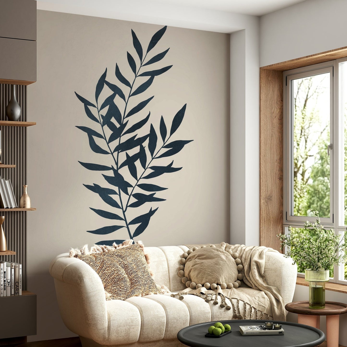 Botanical Silhouette II wallpaper mural adding sophistication.

