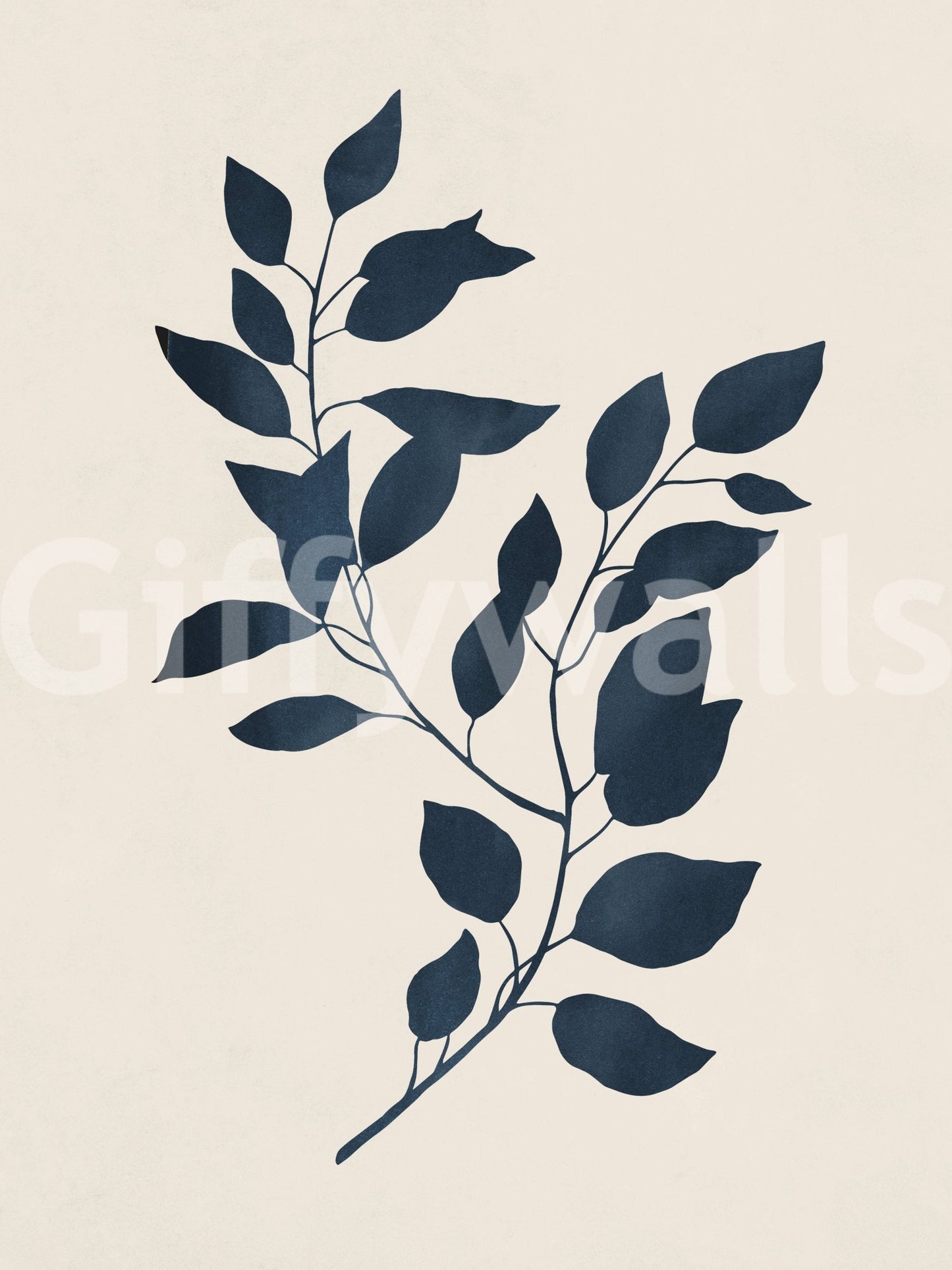 Bold and stylish botanical silhouette mural for room decor.

