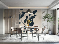 Sophisticated botanical silhouette design for wall murals.

