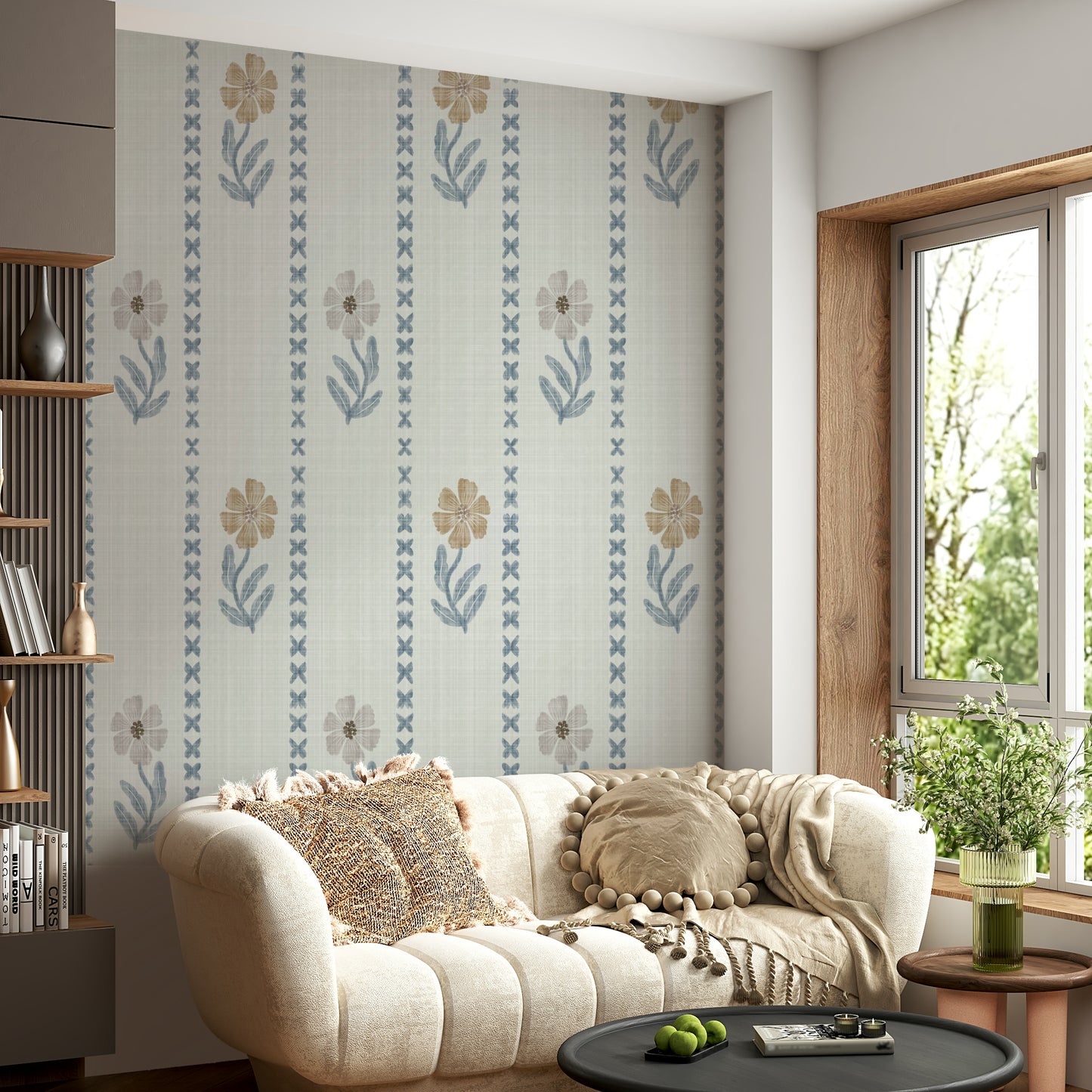 Modern botanical wallpaper design

