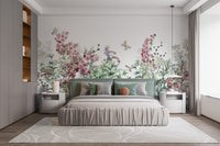Botanical Wild Flowers & Herbs Wallpaper Mural - Giffywalls