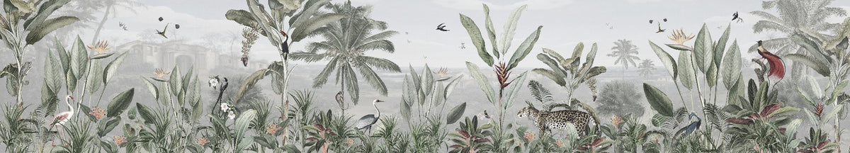 Green Forest Birds Wallpaper Wall Murals in your room — zoomed