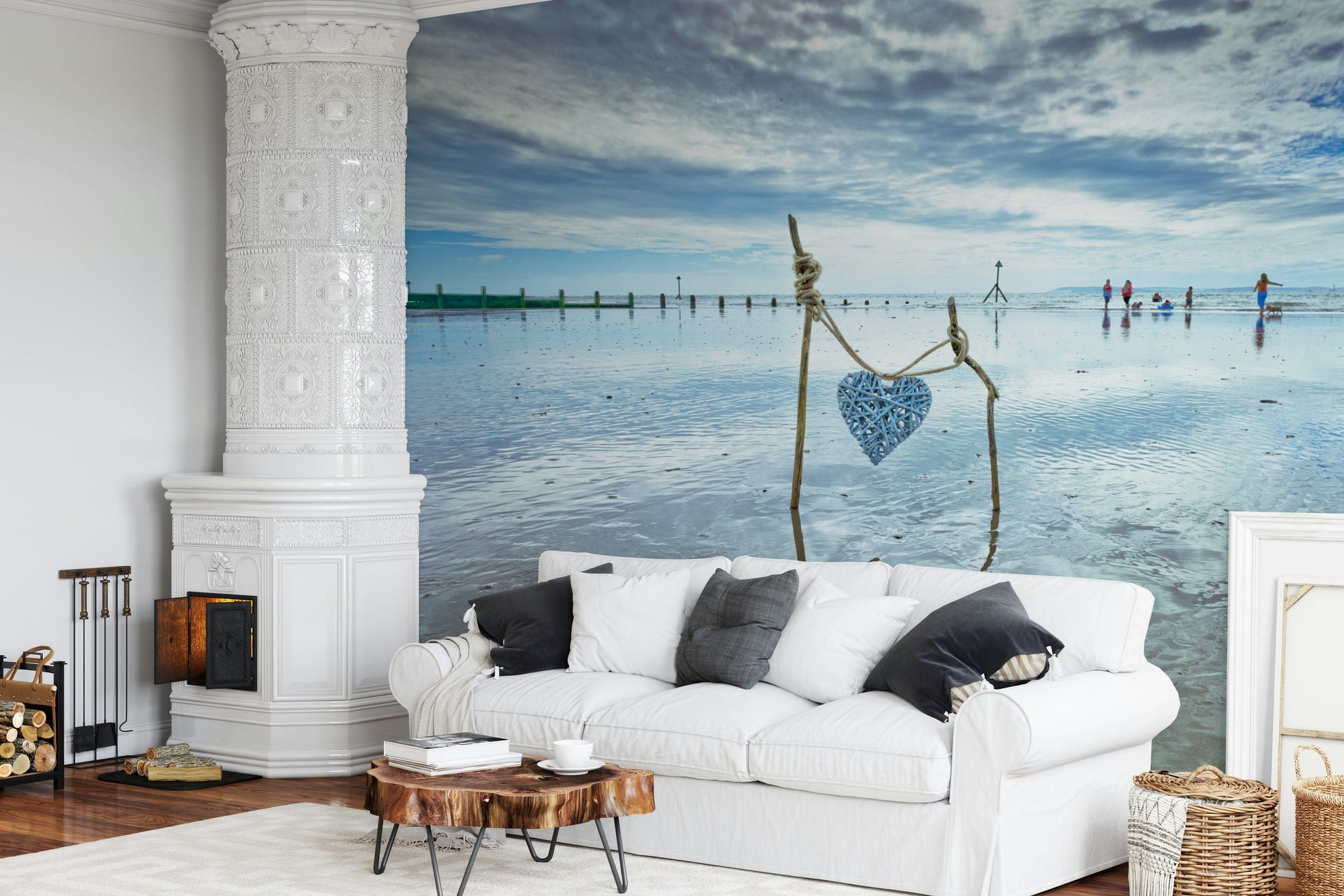 Coastal artwork featuring Bound by Love mural tranquil waters.