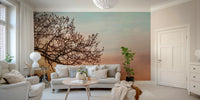 Sunset sky mural for calming interiors

