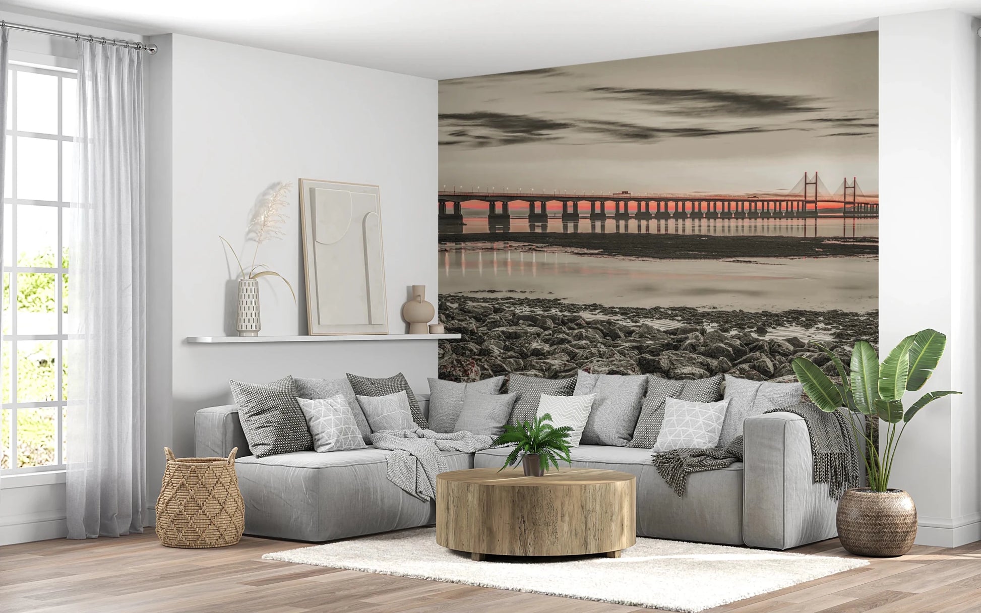 Bridge at Dusk Wall Mural