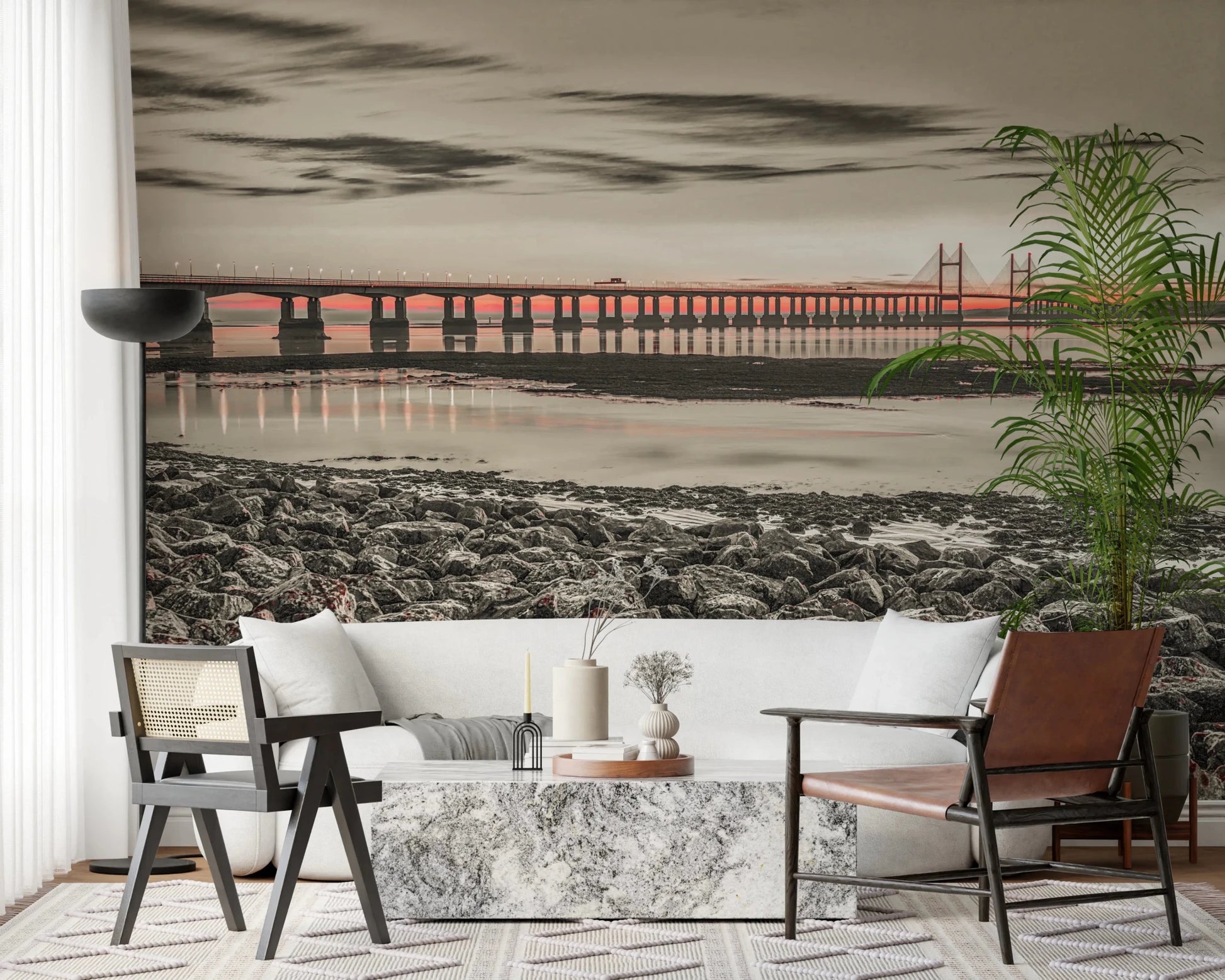 Bridge at Dusk Wall Mural