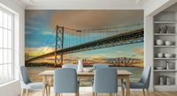 Engineering Bridging Sky steel structures wallpaper print image