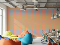 Soft peach and sage pattern wall mural backdrop