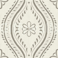 Ogee wall mural in fresh botanical tones

