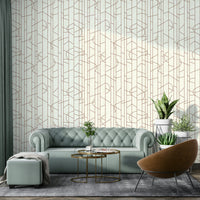 Warm-toned wallpaper with flowing linear design

