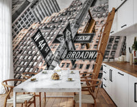 New York intersection, vintage style photograph, unique wallpaper for walls.