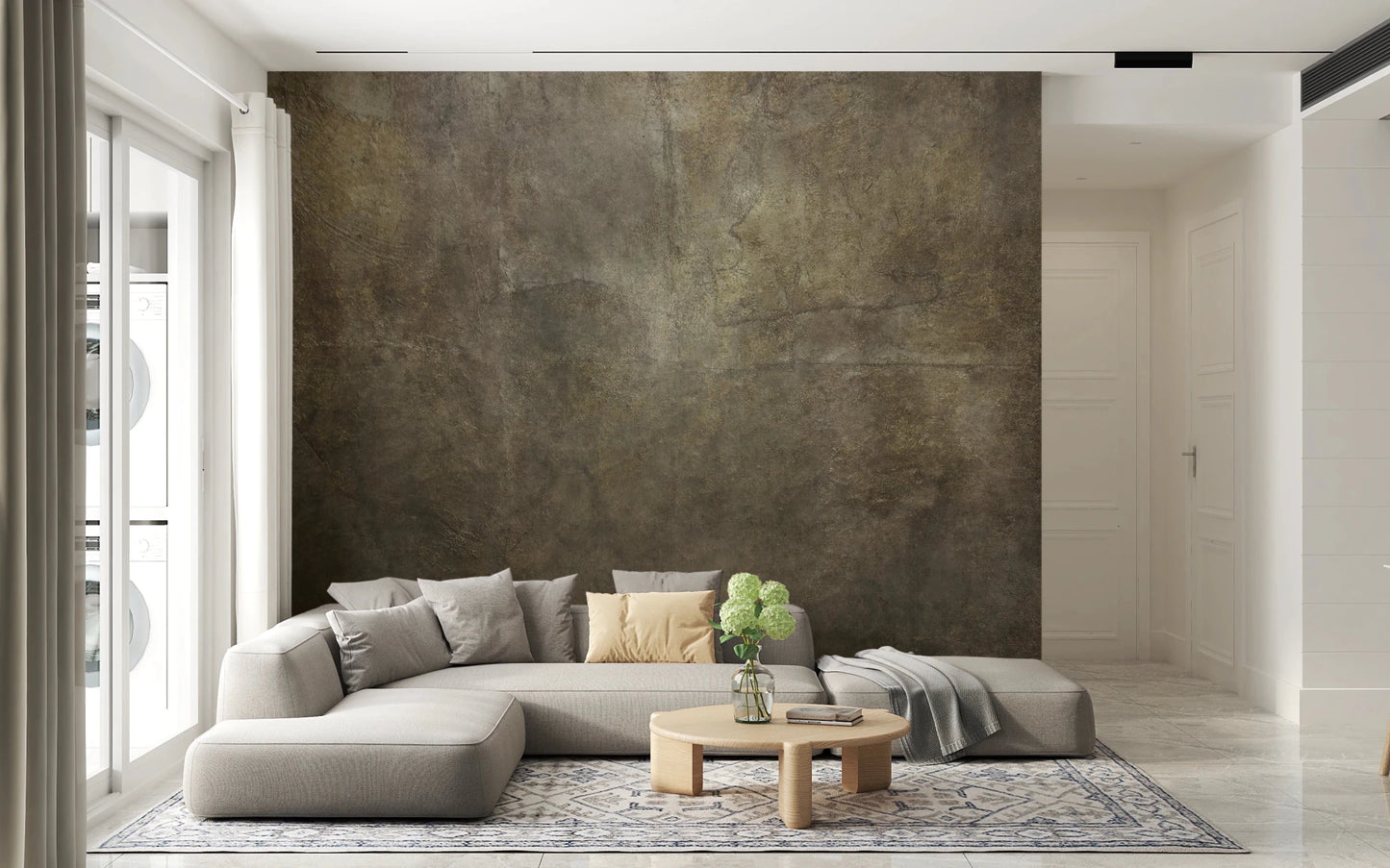 Bronze Paper Collage Wall Mural