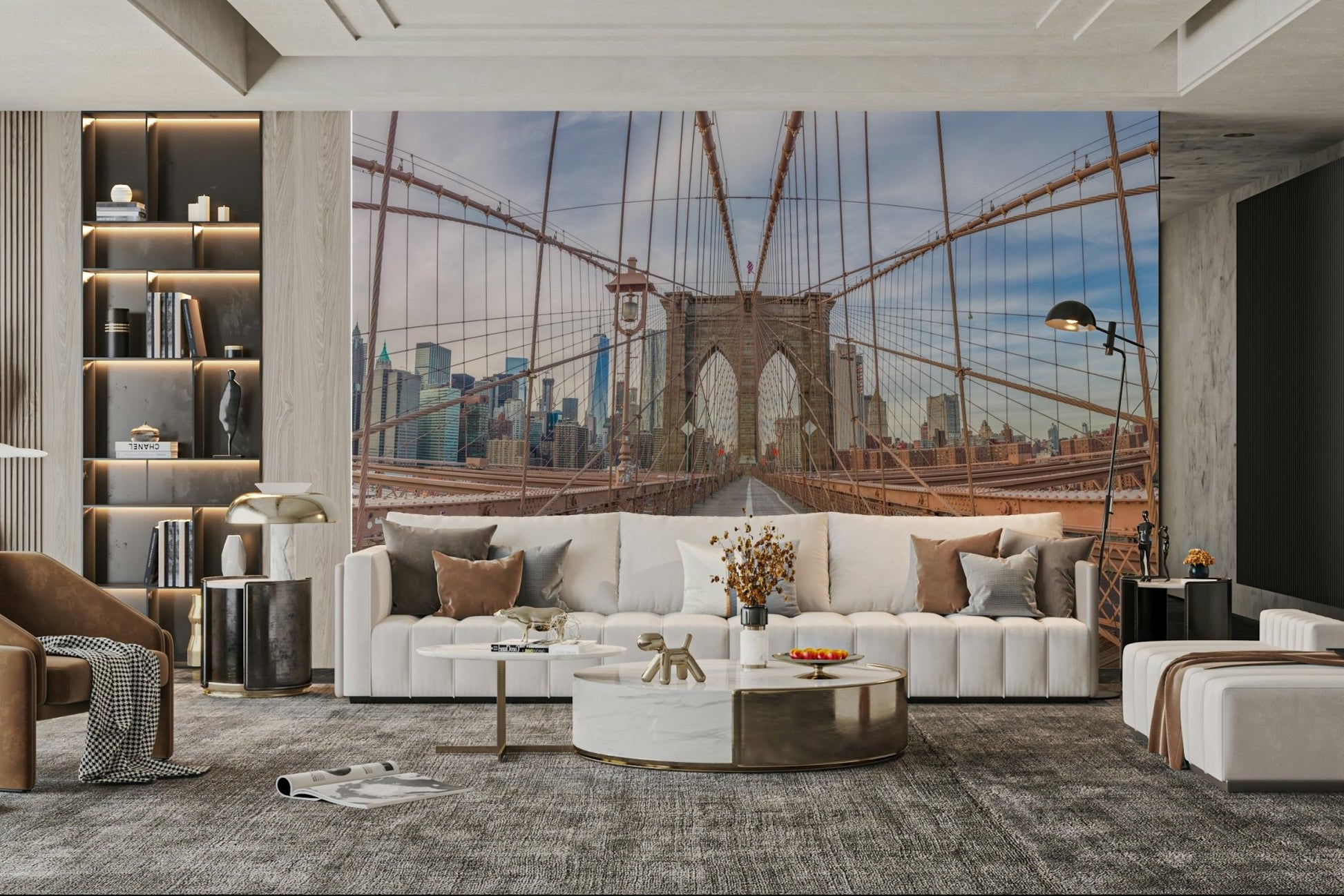 View from the Brooklyn Bridge pedestrian walkway.

