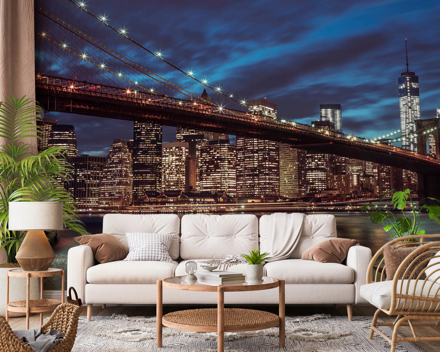 Brooklyn Bridge at Dusk Wall Mural