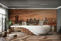 Urban bridge design wall mural
