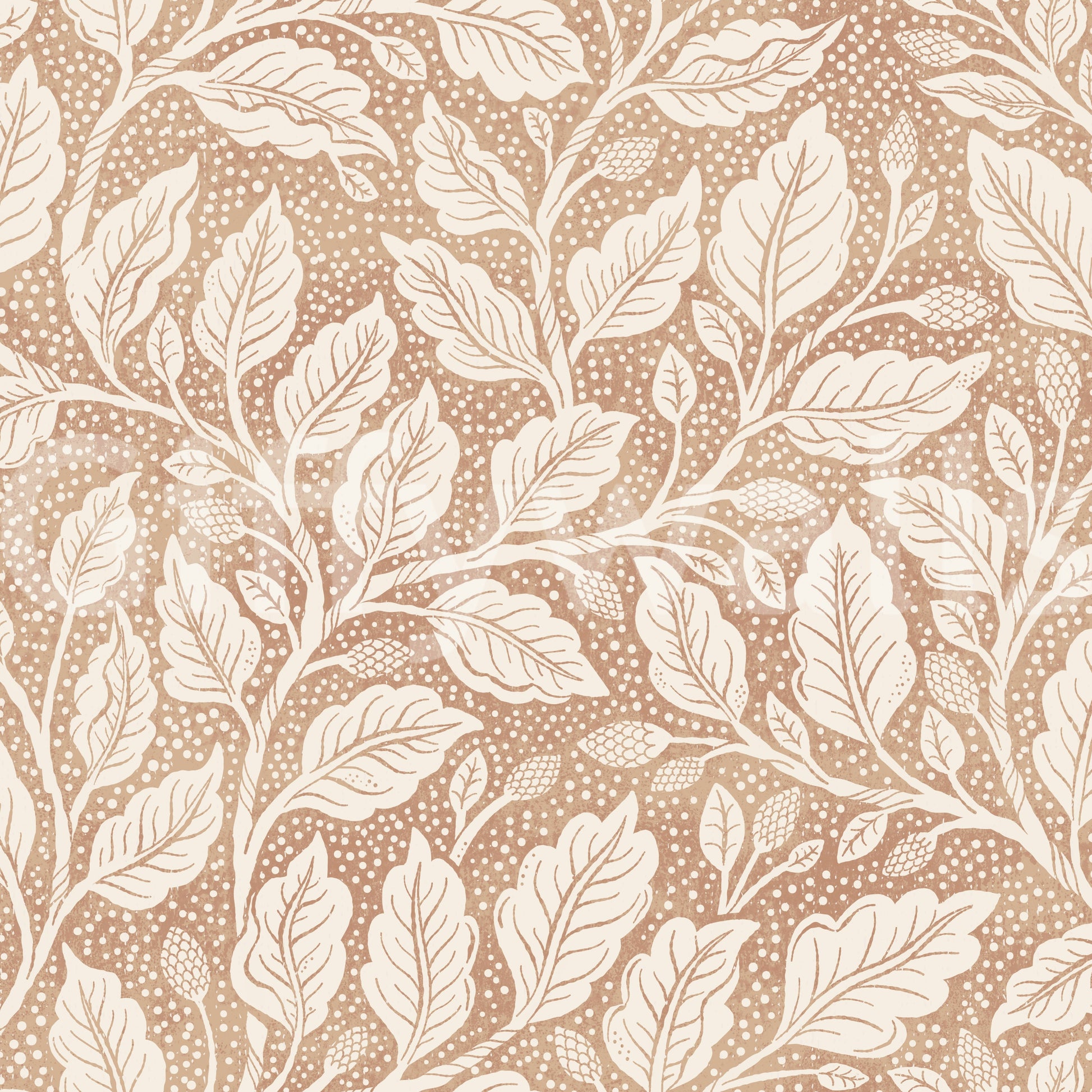 Decorative brown foliage wallpaper print

