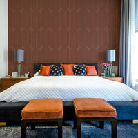 An interior with a sophisticated and striking accent wall

