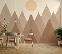 Natural earthy style – Brown Geometric Mountains Wallpaper