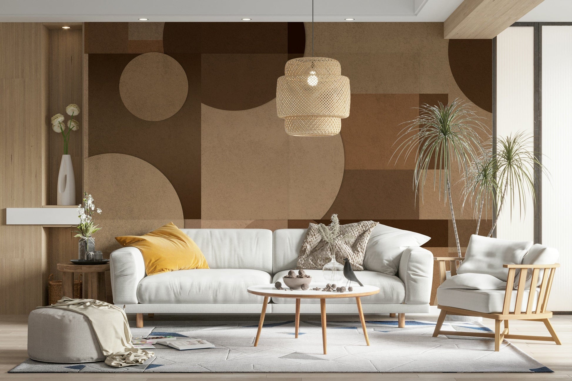 The design features various shapes and forms.

