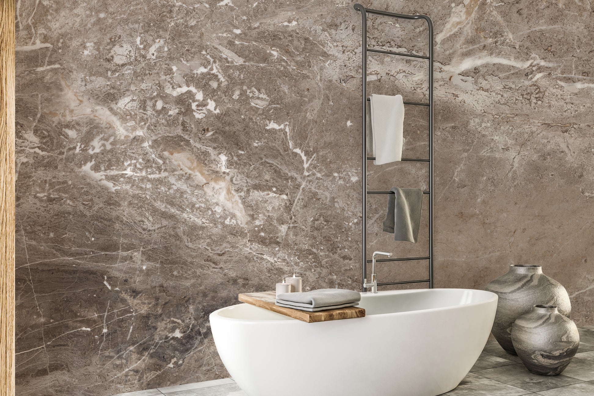 Brown marble textured wallpaper mural - Giffywalls