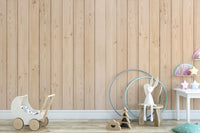 Brown Natural Wooden Vertical Striped Wallpaper - Giffywalls