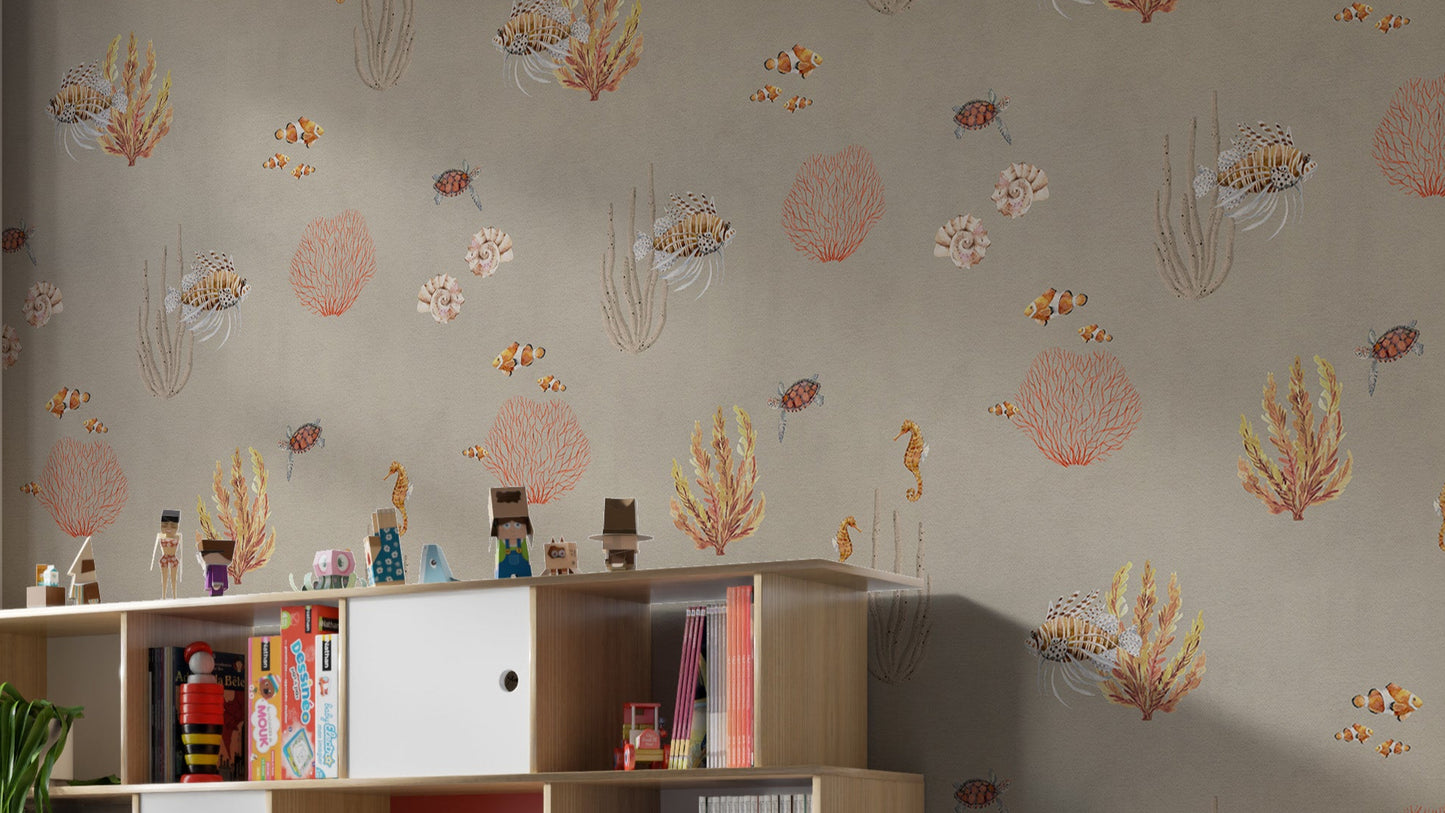 Brown Oceanic Wonders Wallpaper