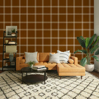 Terra Plaid geometric wall covering

