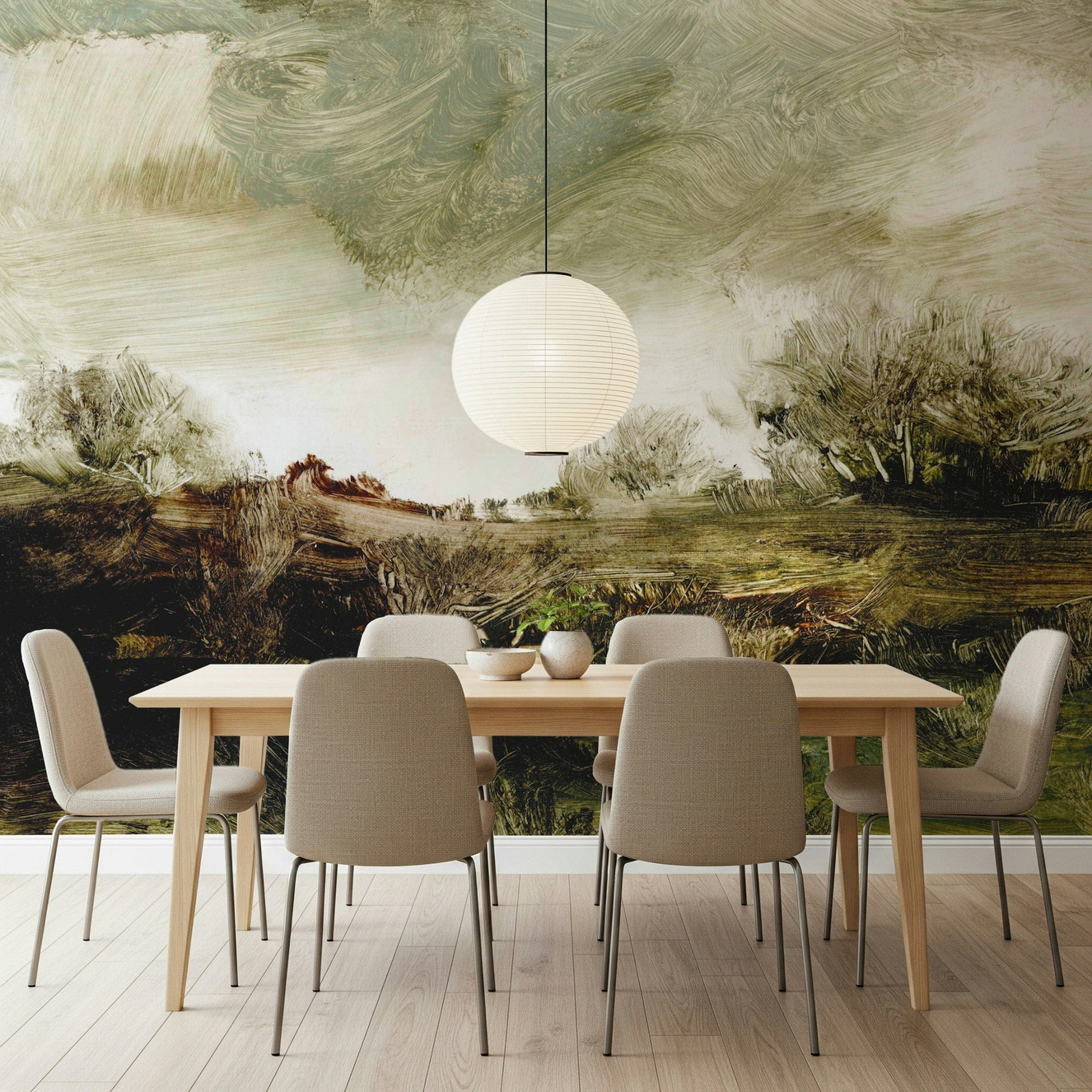 Brushstroke Landscape Wall Mural -2846863