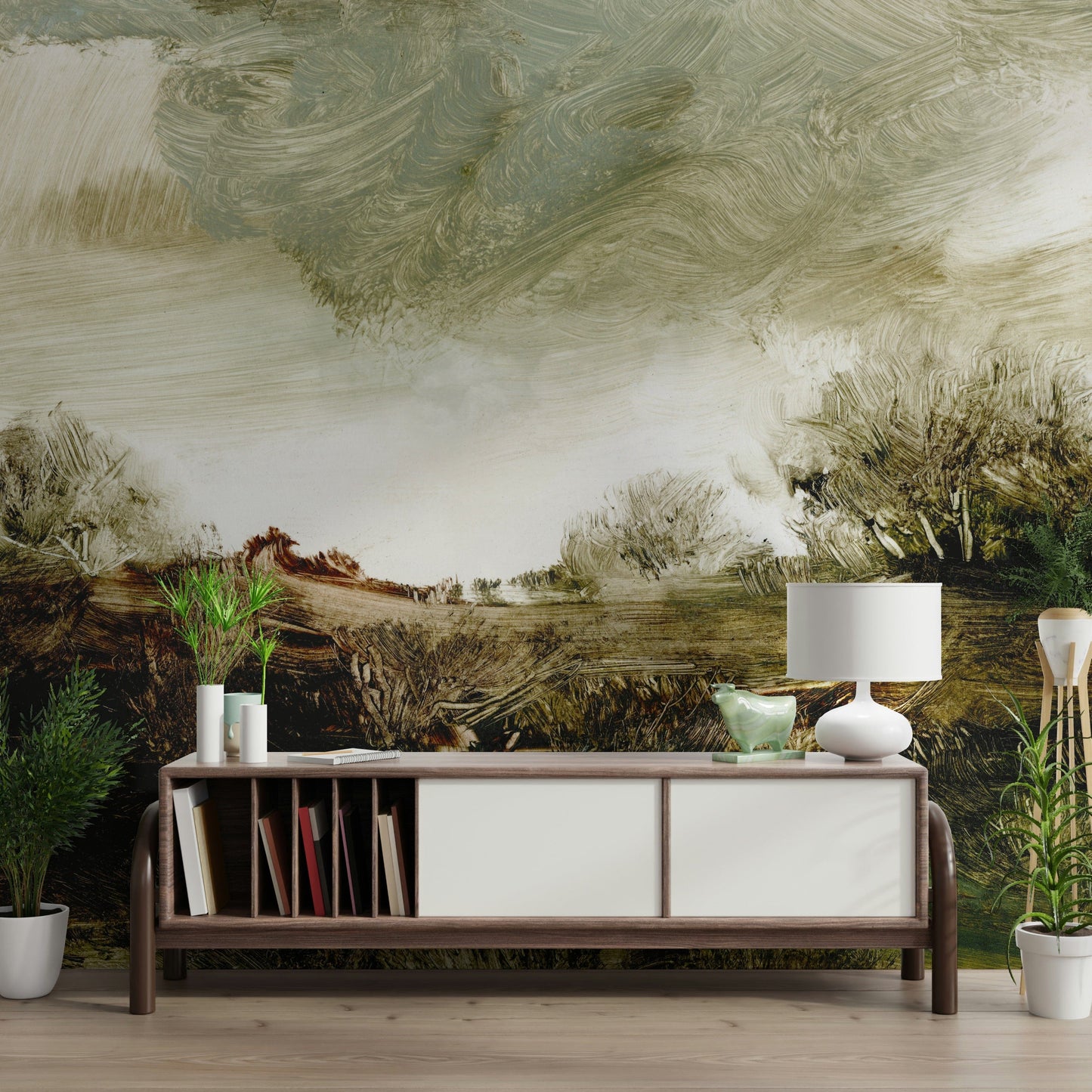 Brushstroke Landscape Wall Mural -2846863