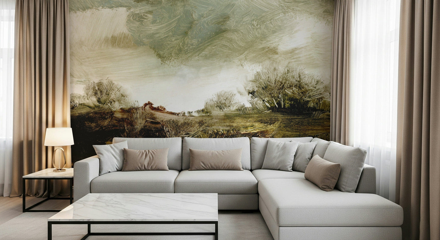 Brushstroke Landscape Wall Mural -2846863