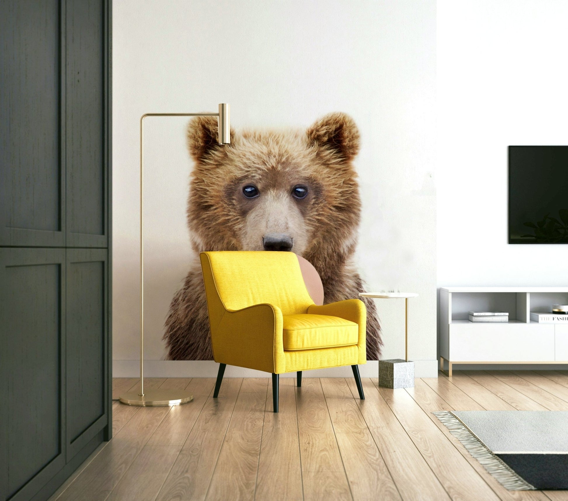 Playful bear design in the Bubble Gum Bear wall mural.

