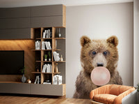 Joyful Bubble Gum Bear wall mural for a bright, fun atmosphere.

