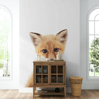 Lighthearted fox mural with bubble gum for kids’ rooms

