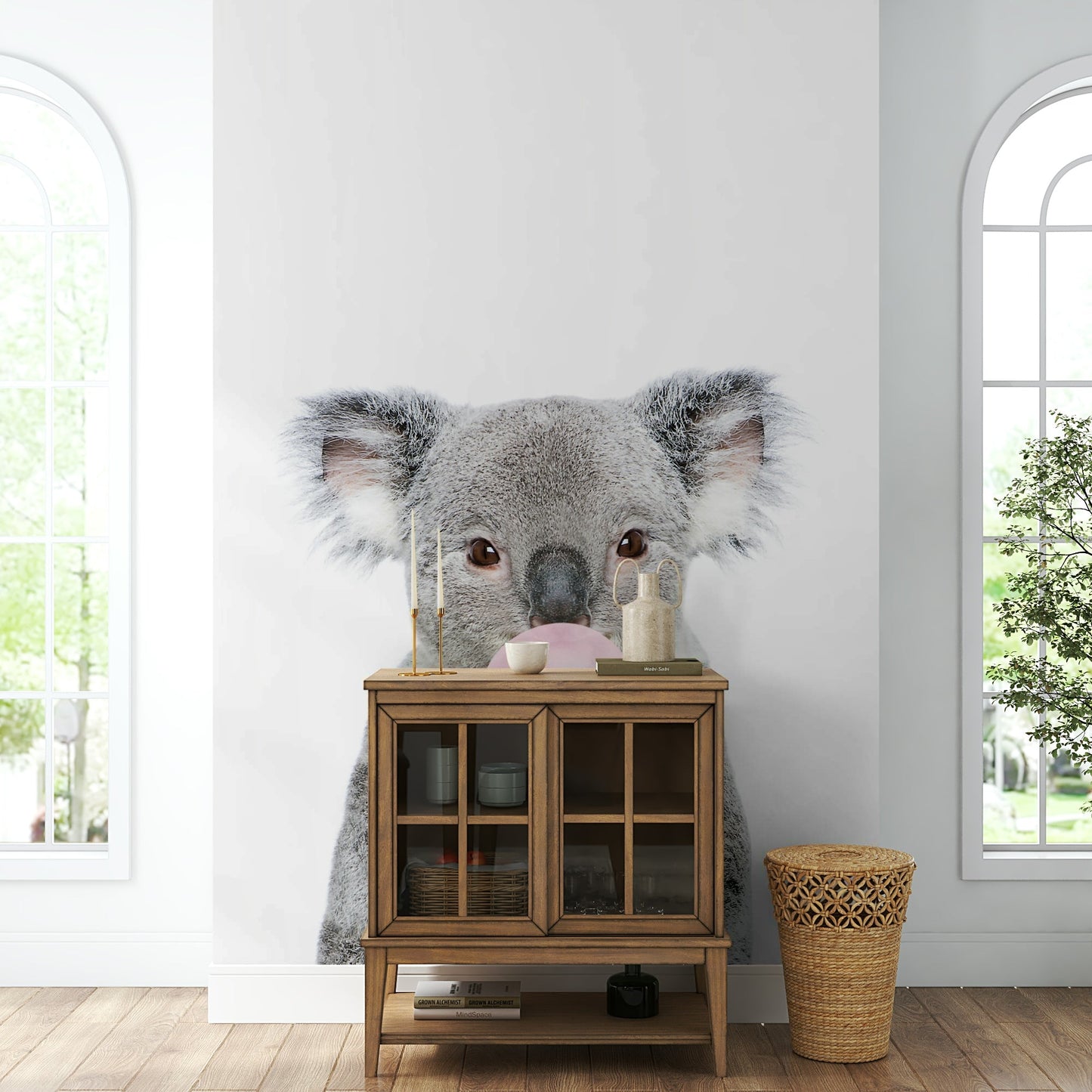Fun and colorful koala wall mural for a unique room design.

