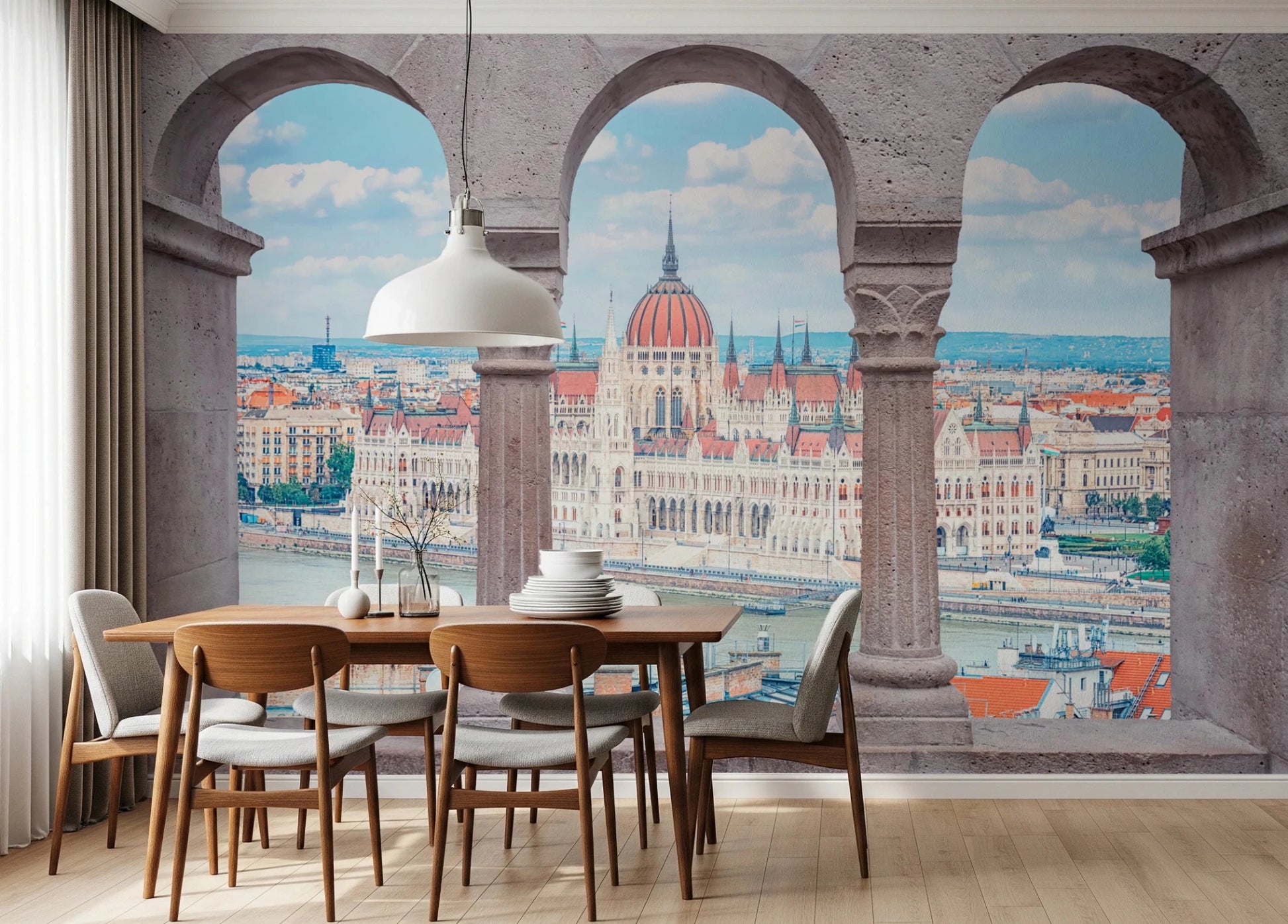 Budapest Vista Arches Wall Mural