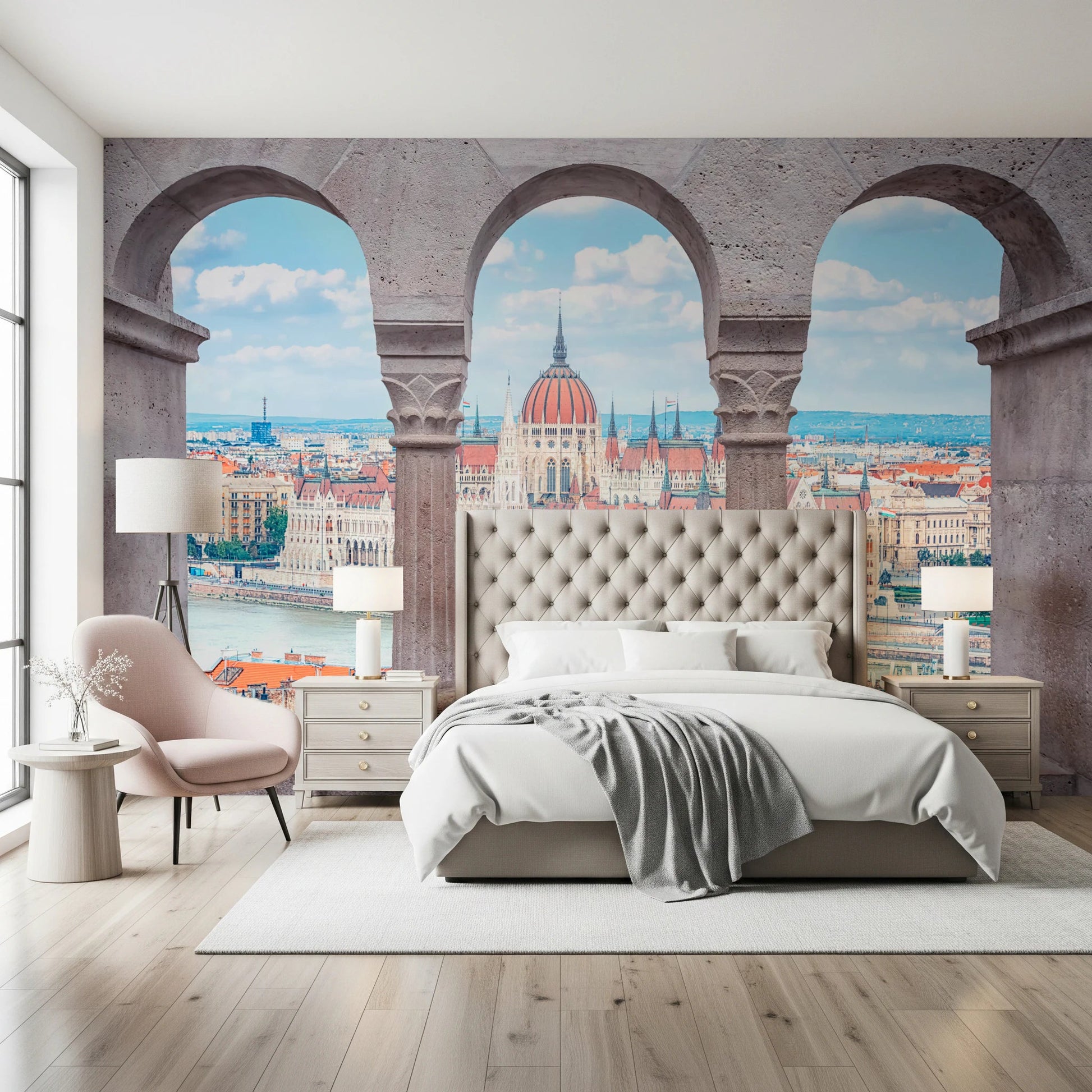 Budapest Vista Arches Wall Mural