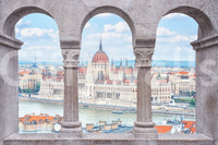 Budapest Vista Arches Wall Mural