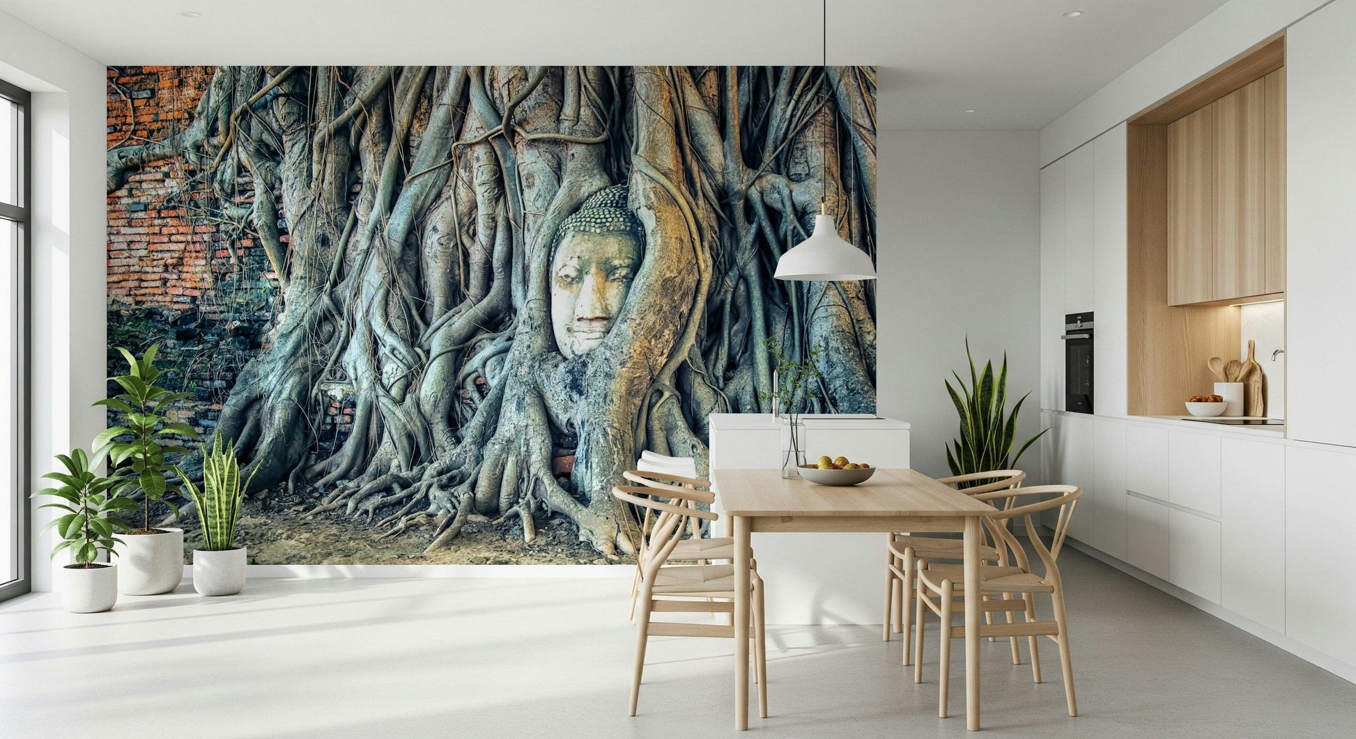 Zen forest atmosphere captured in Timeless Harmony wallpaper murals.