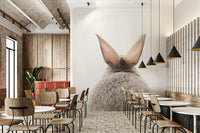 Soft and playful bunny tail mural for a cozy, whimsical room.

