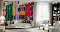 Vibrant Burano Colors decor waterfront colorful town houses.