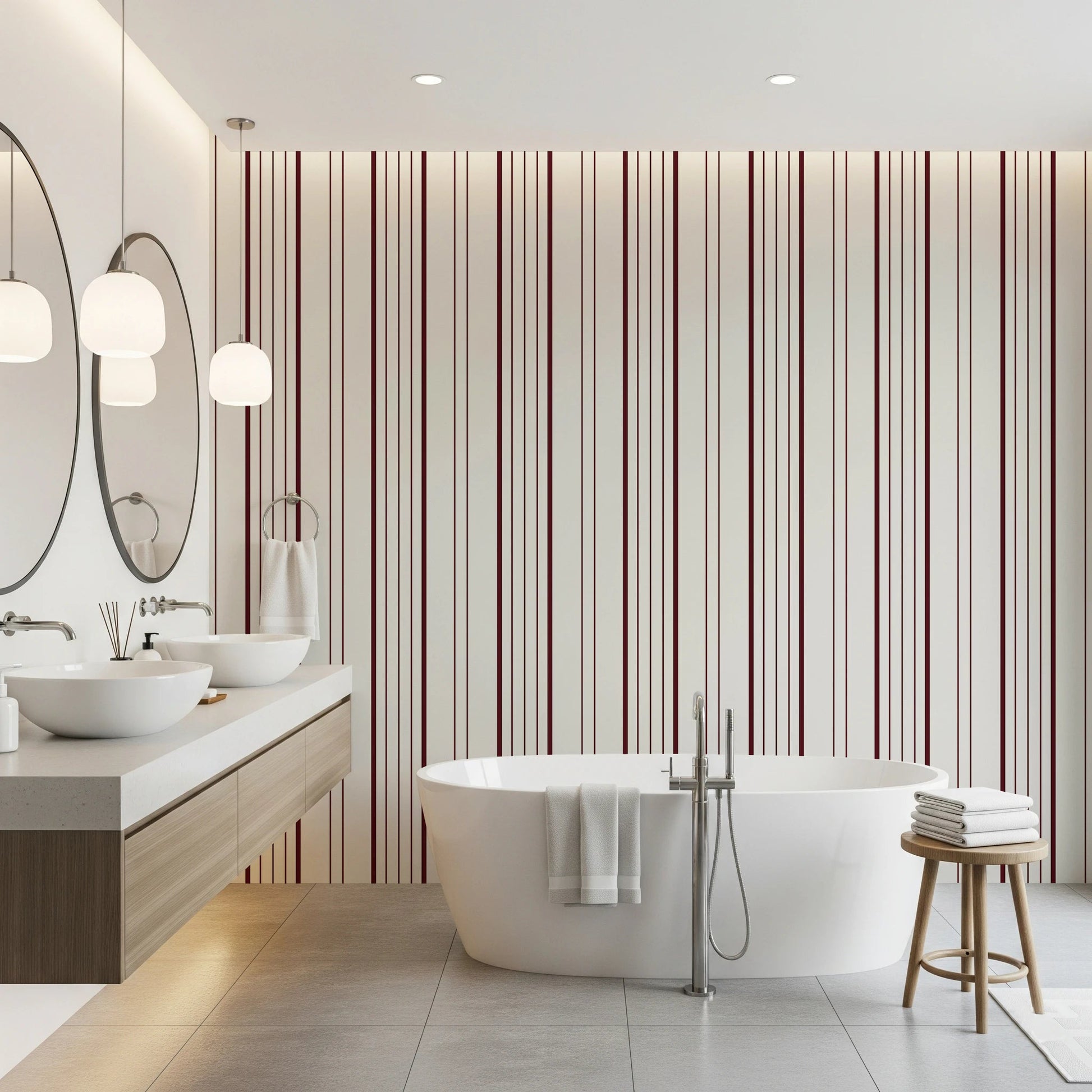 Burgundy Stripe Wallpaper⁠