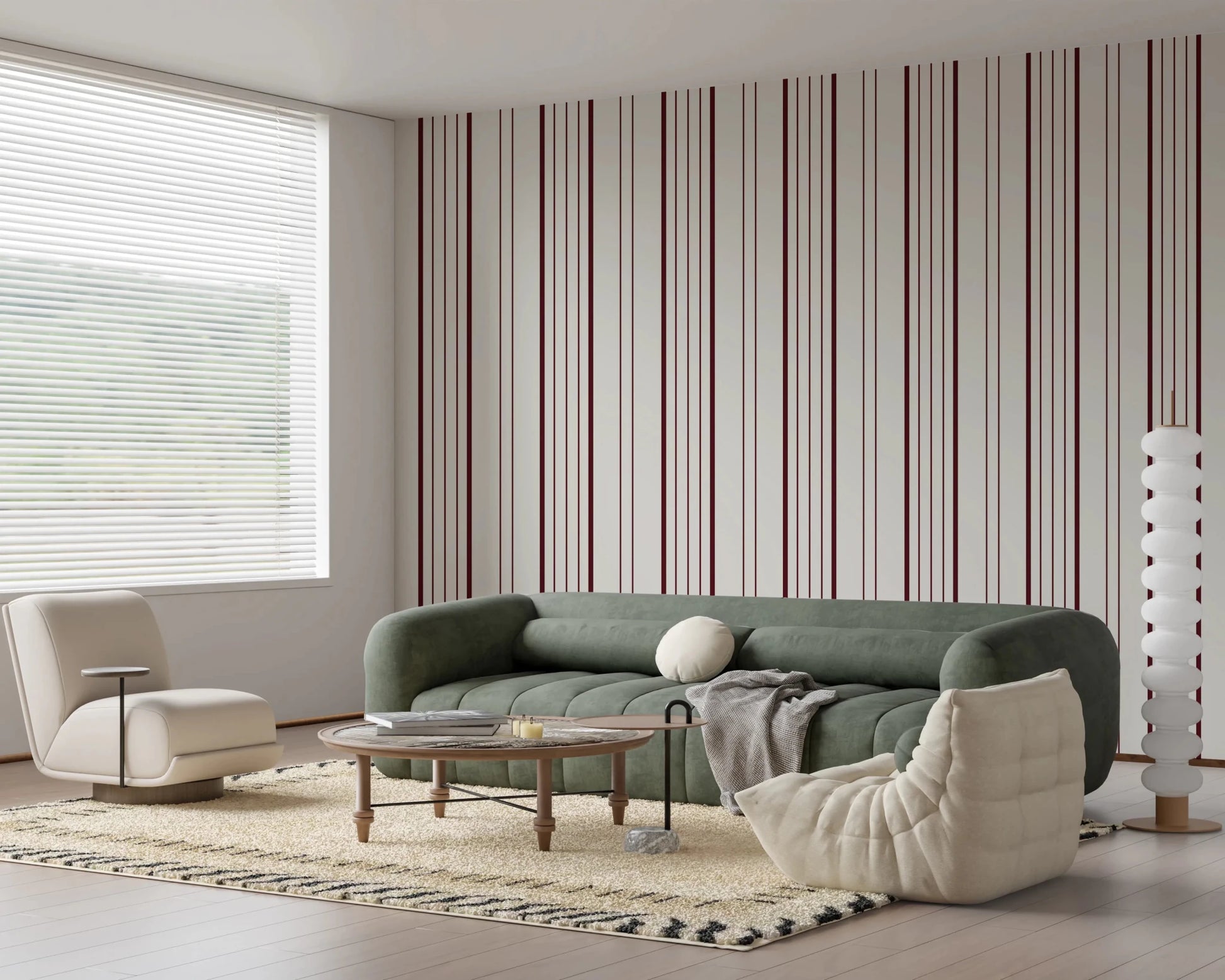 Burgundy Stripe Wallpaper⁠